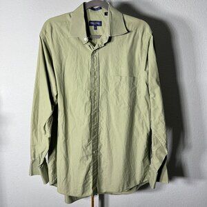 Sean John Green 100% Cotton 2-Ply Long-Sleeve Button-Up SZ Lrg